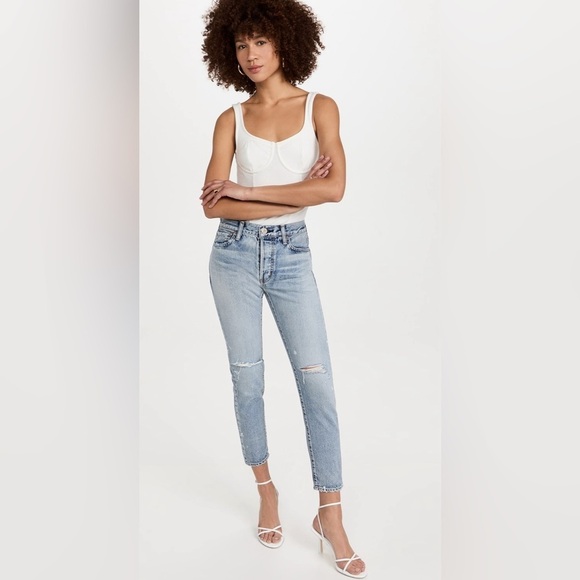 NWT Moussy Vintage Mv Maverick Tapered-Mid Jeans Light Blue III Made in Japan 26 - Picture 16 of 16